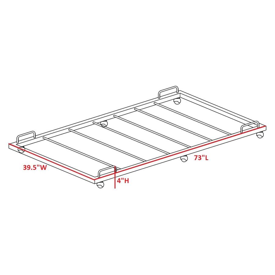 【並行輸入品】 KB Designs Lennon White Metal Twin Size Roll Out Trundle Bed F_3