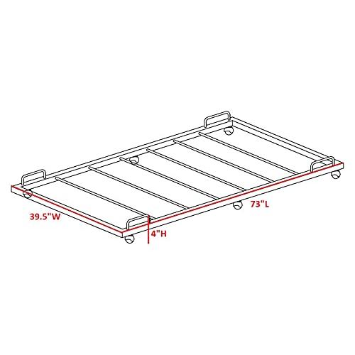 【並行輸入品】 KB Designs Lennon White Metal Twin Size Roll Out Trundle Bed F_4