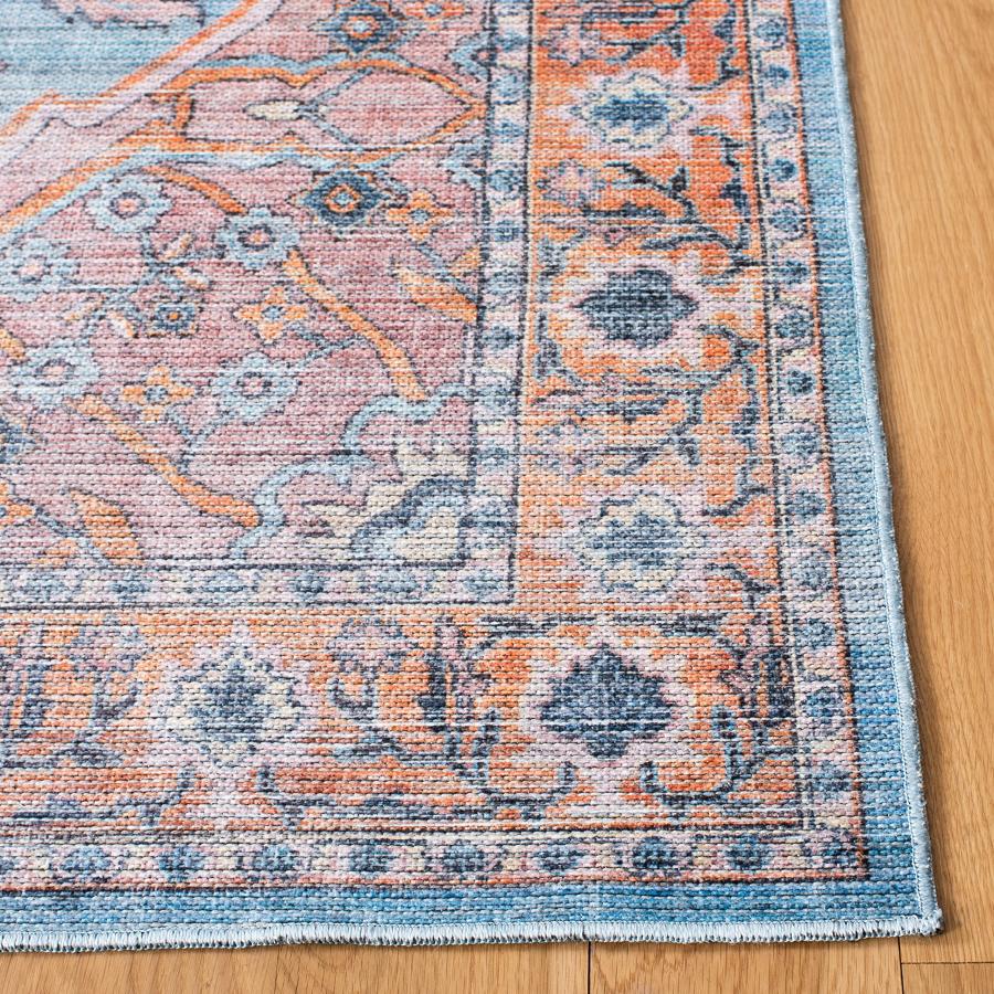 【並行輸入品】 SAFAVIEH Washable Rug Serapi Collection 5'3" x 7'6"， Blue & Or_6