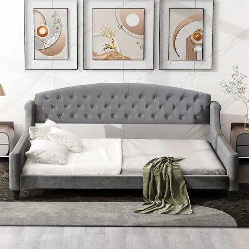 【並行輸入品】 LZ LEISURE ZONE Full Size Daybed， Upholstered Full Size Daybed S_4