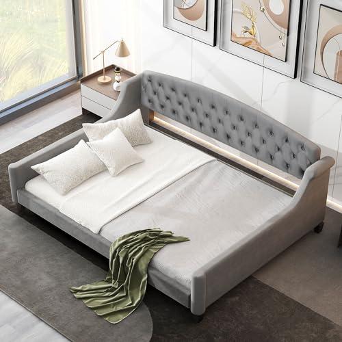 【並行輸入品】 LZ LEISURE ZONE Full Size Daybed， Upholstered Full Size Daybed S_7