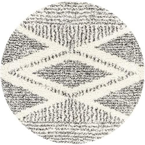 【並行輸入品】 Mark&Day Area Rugs， 5ft Round Gever Global Shag Charcoal Area Ru_1
