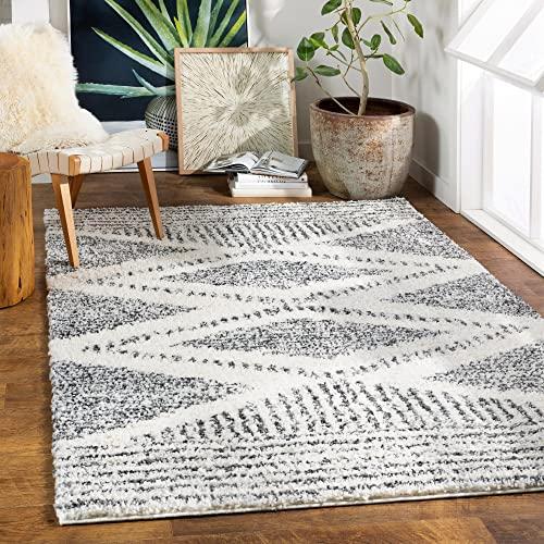 【並行輸入品】 Mark&Day Area Rugs， 5ft Round Gever Global Shag Charcoal Area Ru_4
