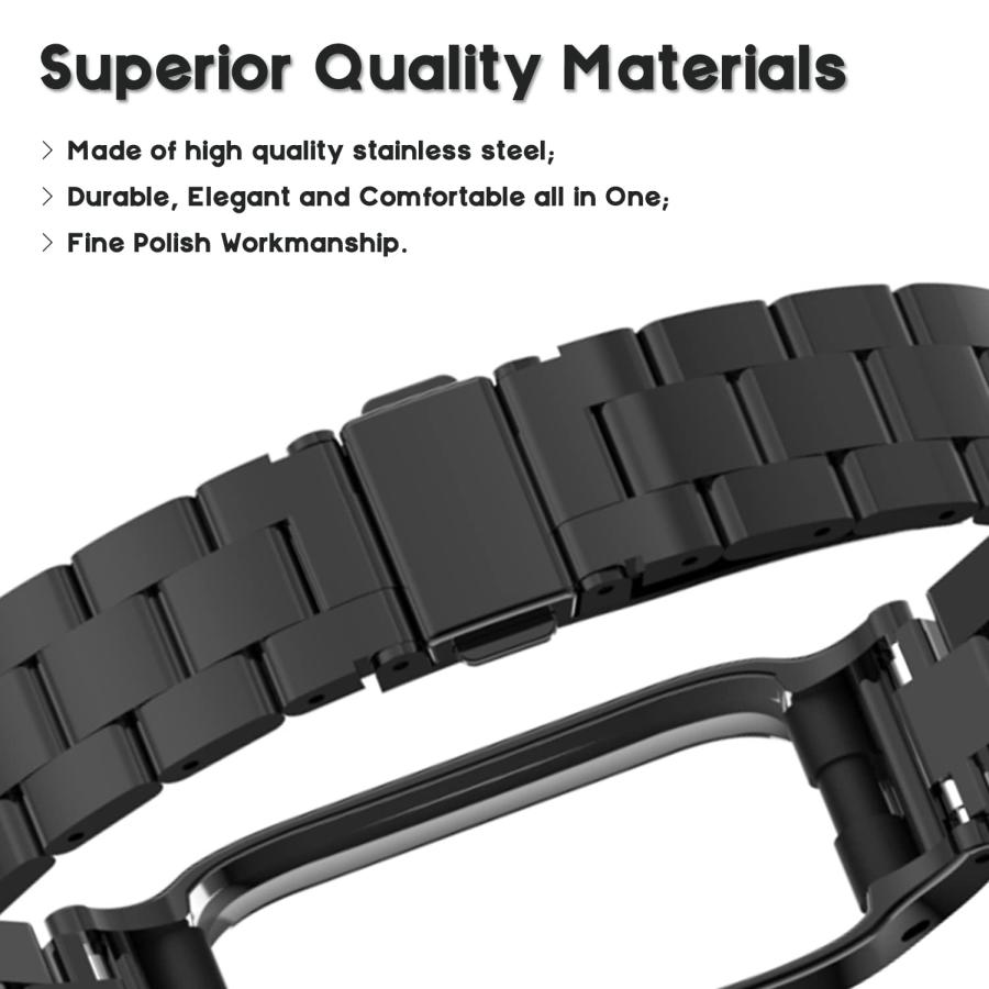 【並行輸入品】eiEuuk メタルバンド Fitbit Luxe/Luxe SE対応 ステンレススチール 保護フレームデザイン メタルリストストの画像