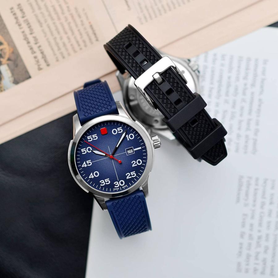【並行輸入品】BISONSTRAP 男性用腕時計バンド 高性能フッ素ゴム クイックリリース付き 18mm 20mm 22mm, 18mm BISの画像