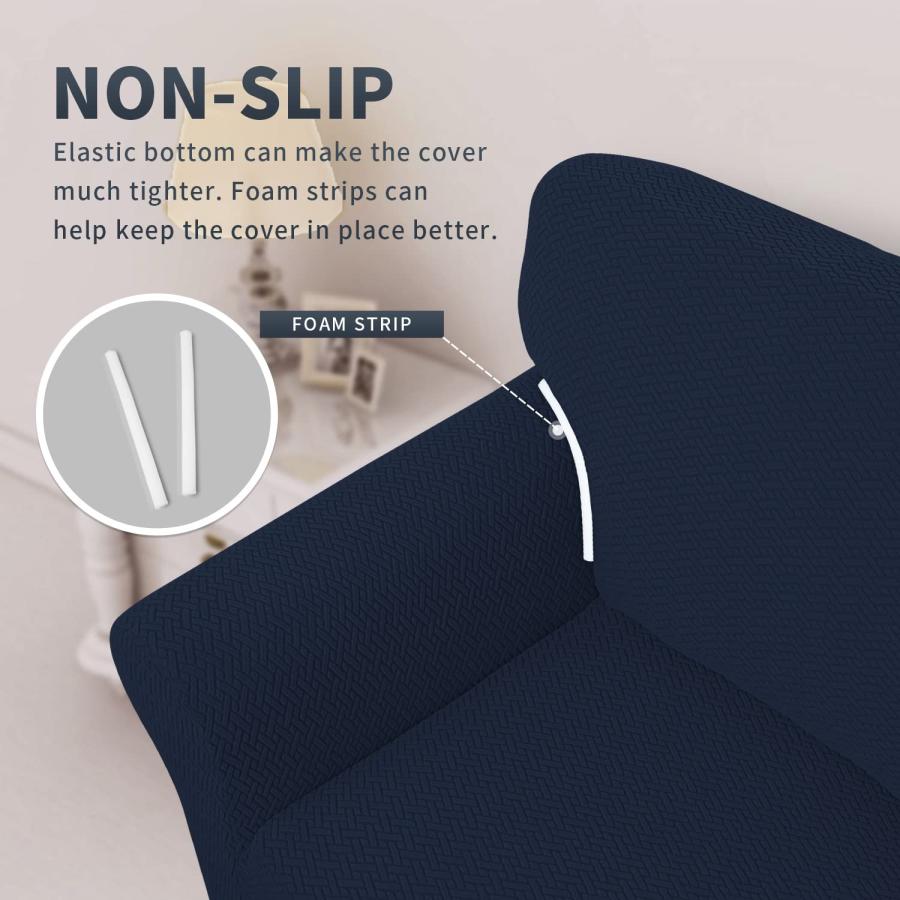 【並行輸入品】 Easy Going Stretch Jacquard Couch Cover， 1 Piece Soft Sofa Cover_9