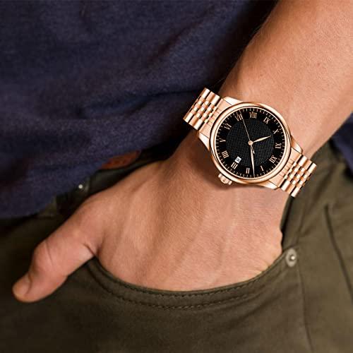【並行輸入品】[Kai Tian] スタイリッシュ 22 mm ローズ ゴールド トーン曲線エンド プラス ストレート エンド ステンレス鋼時計_7