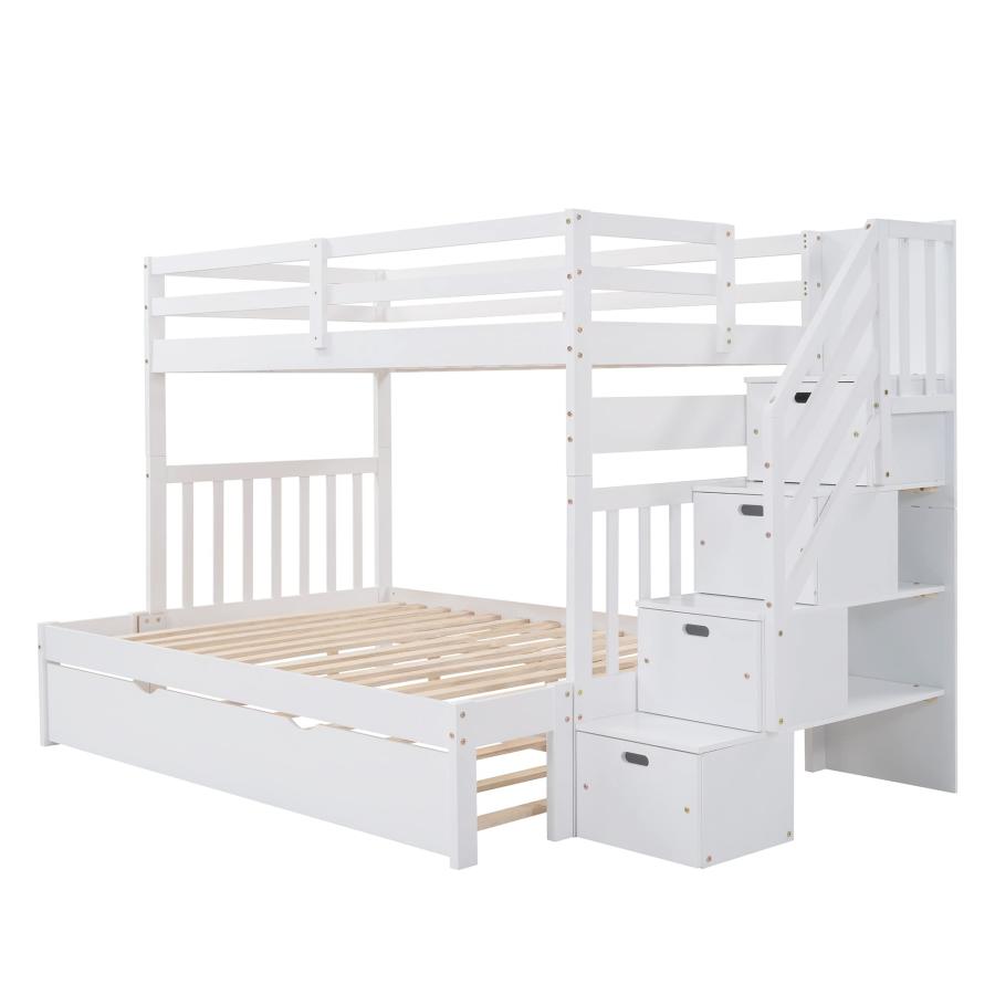 【並行輸入品】 Bunk Bed with Stairs, Twin over Twin/Full Stairway Bunk Bed withの画像