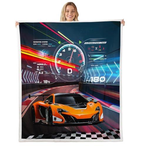 【並行輸入品】Feelyou レースカー フリース スローブランケット ボーイズ エクストリームスポーツ シェルパブランケット キッズ ボーイズ_1