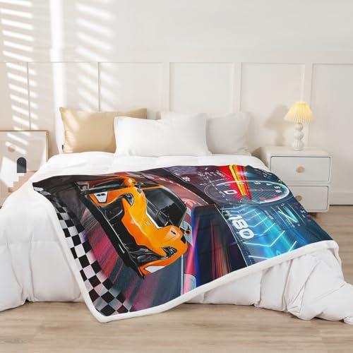 【並行輸入品】Feelyou レースカー フリース スローブランケット ボーイズ エクストリームスポーツ シェルパブランケット キッズ ボーイズ_4