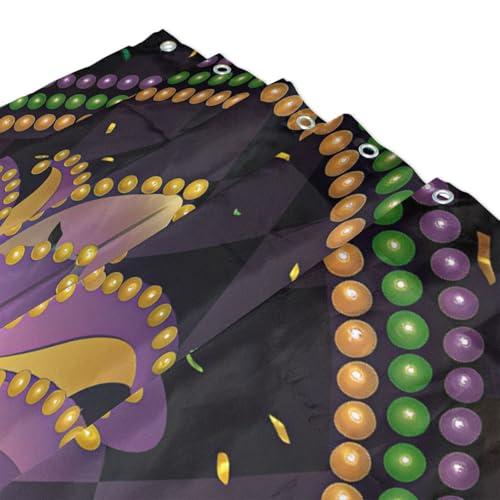 【並行輸入品】xigua Mardi Gras バスカーテンラグセット 2点 マルディグラ パープルゴールドクラウン バスルームテーマセット シ_7
