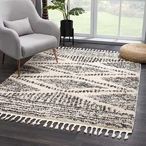 【並行輸入品】 Hauteloom Berber Shag Collection Fishhook Farmhouse Entryway，_1