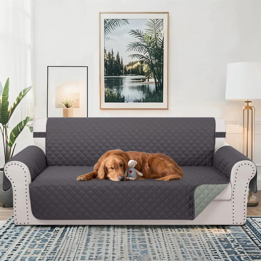 【並行輸入品】Luxshare Home リバーシブルカウチカバー ペット用クッションカウチ 3脚用 犬用ソファーカバー 防水 家具プロテクター