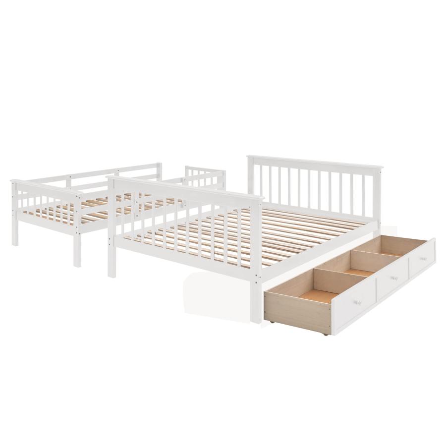 【並行輸入品】 Harper \u0026 Bright Designs Twin Over Full Bunk Bed with Drawers, Soの画像