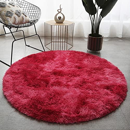 【並行輸入品】 Long Plush Round Area Rugs for Living Room/Bedroom Shaggy Fluffy_1