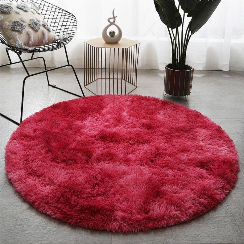 【並行輸入品】 Long Plush Round Area Rugs for Living Room/Bedroom Shaggy Fluffy_3