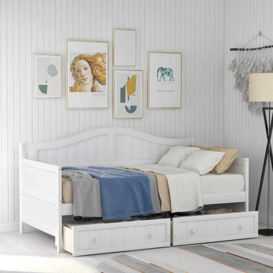 【並行輸入品】 Harper & Bright Twin Size Daybed,Wooden Sofa Bed with 2 Drawers,
