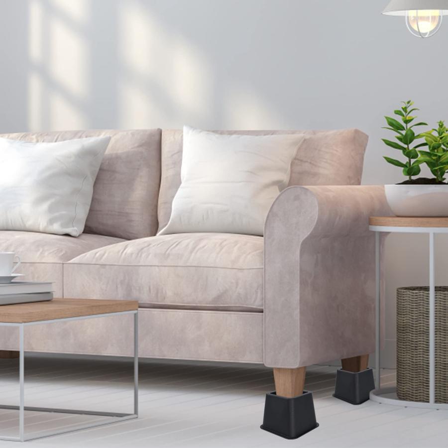 【並行輸入品】BTSD home ベッドライザー 3インチ 高耐久 家具ライザー ソファ カウチ用 ベッド下の収納に最適 4個セット BTSD