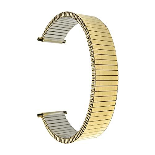 【並行輸入品】 Bandini Gold Tone Mens 19mm Stainless Steel Stretch Metal Replacの画像