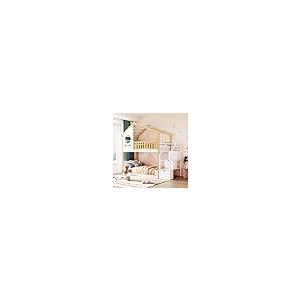 【並行輸入品】 Harper & Bright Designs Twin Over Twin Bunk Bed with Stairs， Sta_2