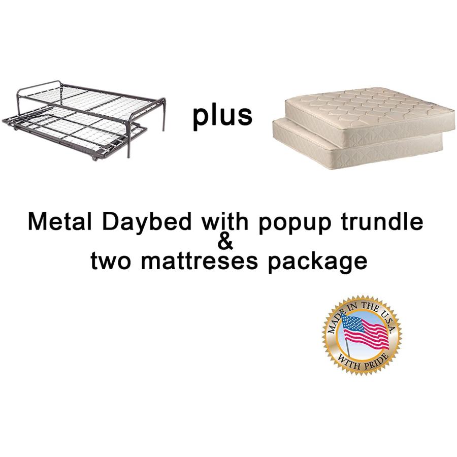 【並行輸入品】 Dream Solutions USA Twin Size Metal Day Bed Frame \u0026 Pop Up Trundの画像