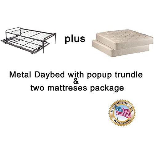 【並行輸入品】 Dream Solutions USA Twin Size Metal Day Bed Frame \u0026 Pop Up Trundの画像