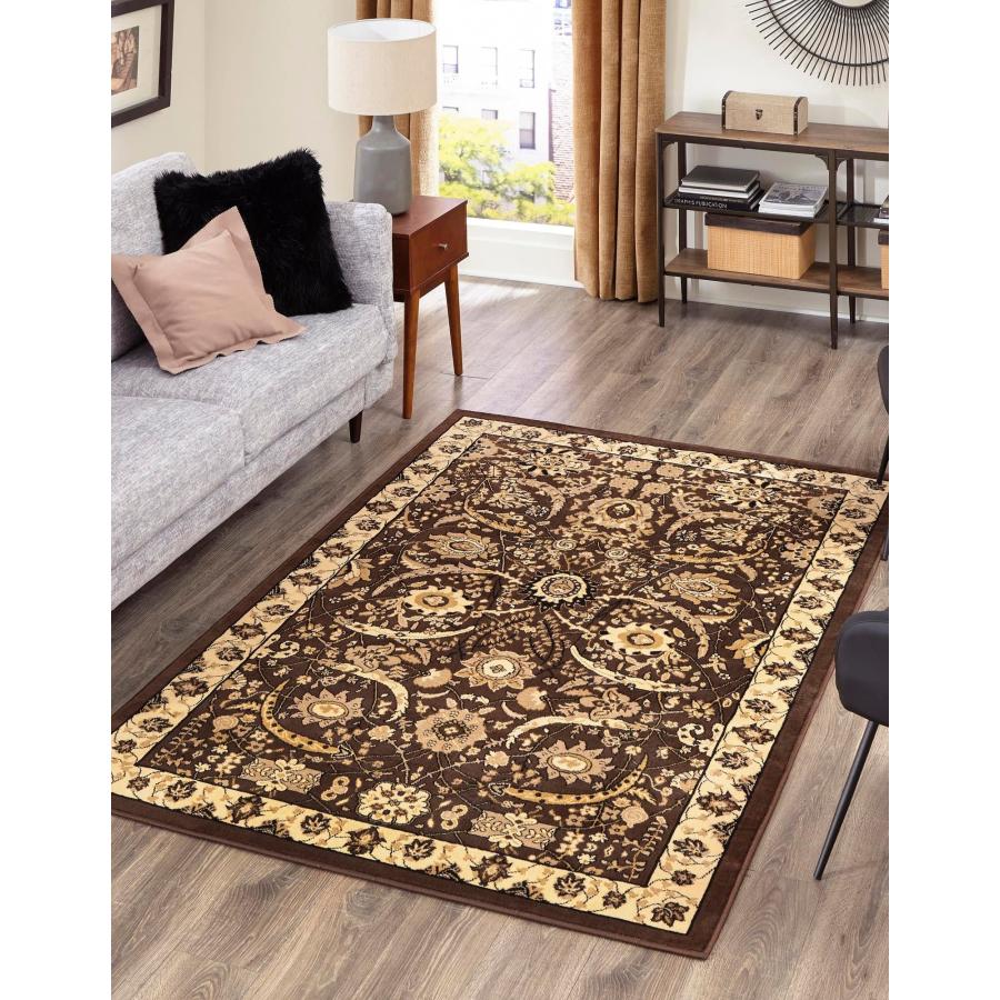 【並行輸入品】 Rugs.com Neda Collection Rug 4' x 6' Brown Low Rug Perfect for_6