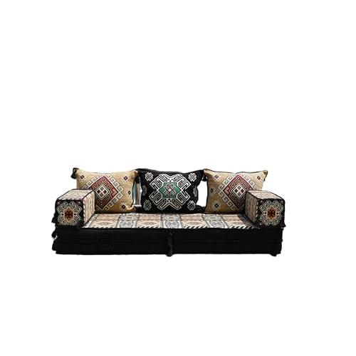 【並行輸入品】 arabicsofa Yellow Floor Seating Set Moroccan Traditional Low S_1