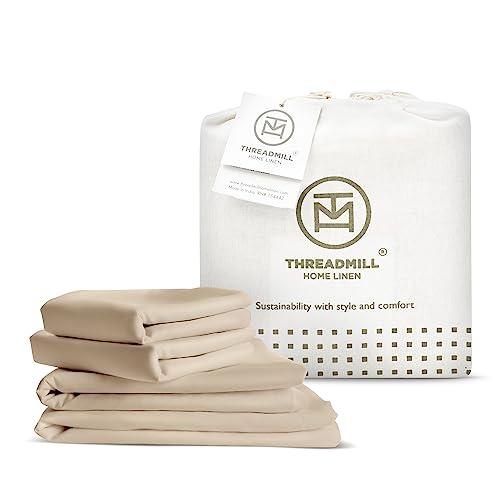 【並行輸入品】 Threadmill Rayon Bamboo Full Sheets for Full Size Bed， 4 Piece C_1