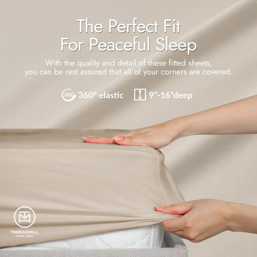 【並行輸入品】 Threadmill Rayon Bamboo Full Sheets for Full Size Bed， 4 Piece C_6