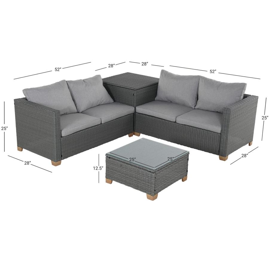 【並行輸入品】 Grand Patio Outdoor Furniture Set with Glass Coffee Table，Wicker_9