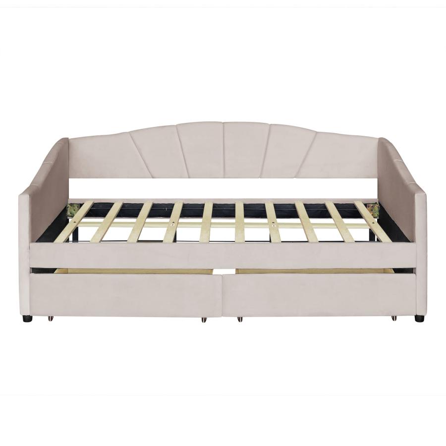 【並行輸入品】 SOFTSEA Twin Upholstered Daybed with Two Storage Drawers， Velvet_9
