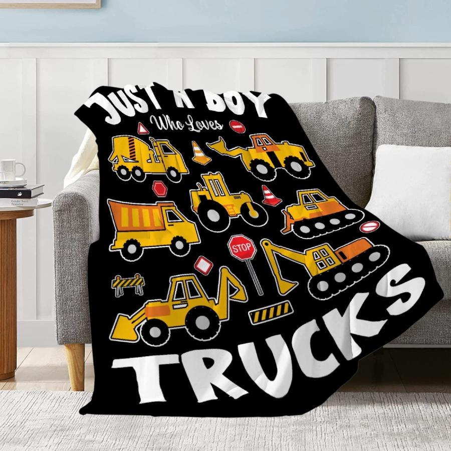 【並行輸入品】Just A Boy Who Loves Truck スローブランケット | スーパーソフト ダンプトラック フランネルブランケッの画像