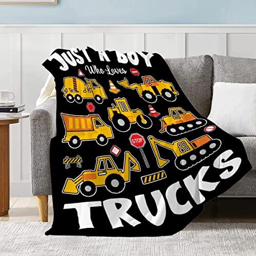 【並行輸入品】Just A Boy Who Loves Truck スローブランケット | スーパーソフト ダンプトラック フランネルブランケッの画像