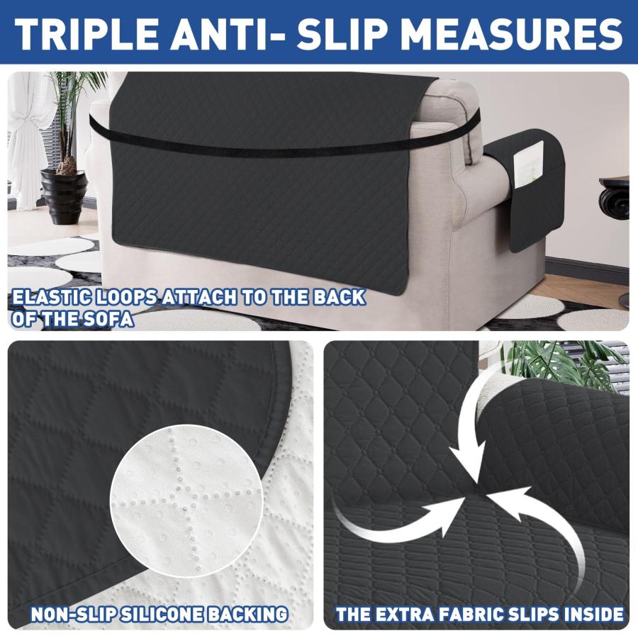 【並行輸入品】 XINEAGE Quilted Chair Sofa Cover Waterproof Chair Covers for Arm