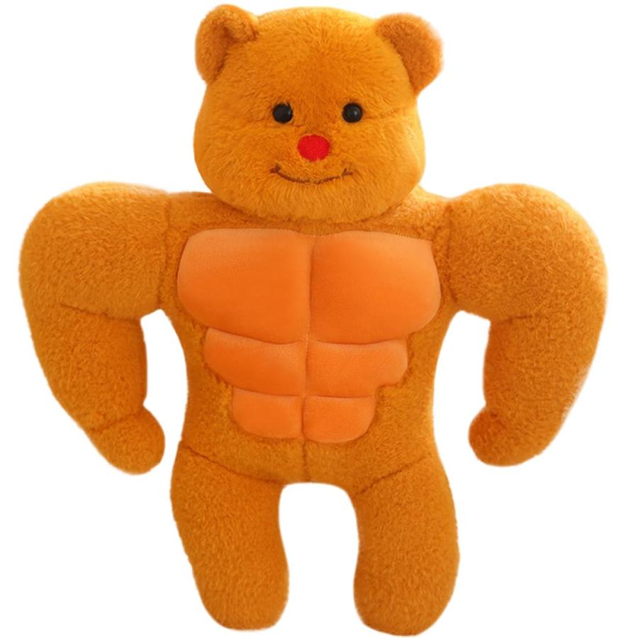 並行輸入品】ELAINREN 3Dマッスルヒグマ ぬいぐるみ 枕 ウルトラソフト