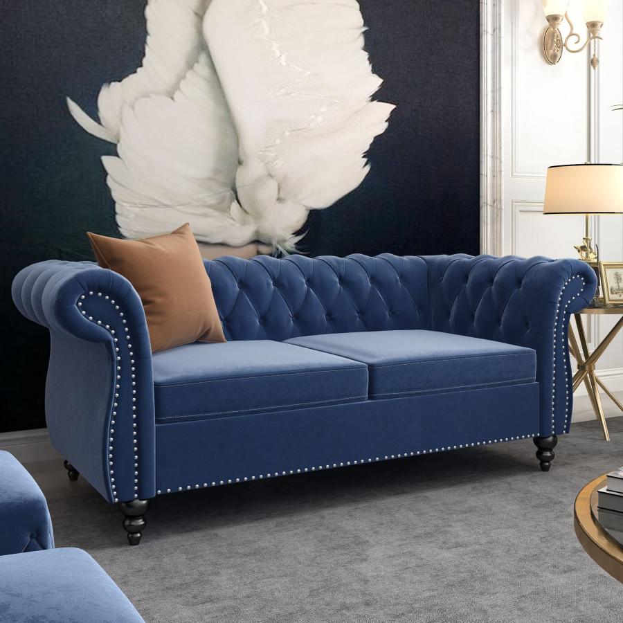 【並行輸入品】 NOSGA Large Sofa， Two seat Sofa Classic Tufted Chesterfield Sett_3
