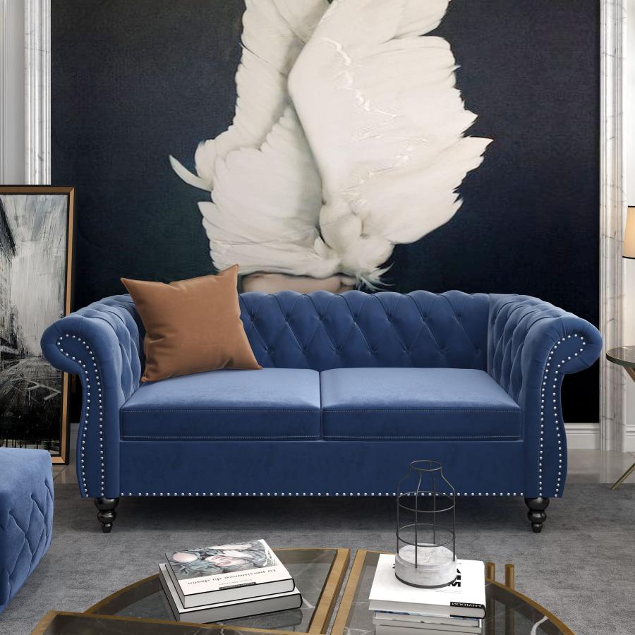 【並行輸入品】 NOSGA Large Sofa， Two seat Sofa Classic Tufted Chesterfield Sett_6