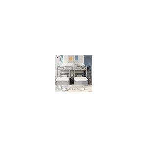 【並行輸入品】 Bellemave Full Over Twin \u0026 Twin Bunk Bed, Stairway Bunk Beds, Woの画像