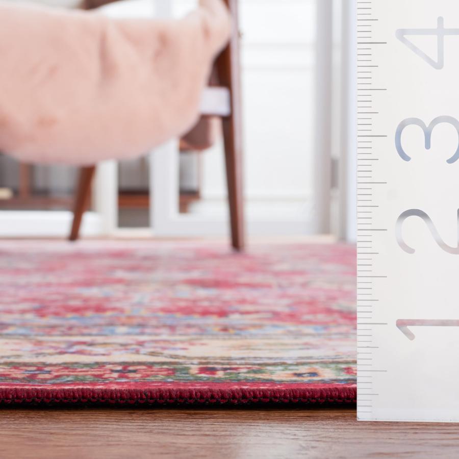 【並行輸入品】 SAFAVIEH Washable Rug Tucson Collection 4' x 6'， Rust & Beige，_6
