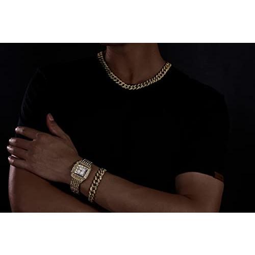 【並行輸入品】Halukakah メンズ ダイヤモンドウォッチ HORIZON アイスアウト18Kリアルゴールド/ローズゴールド/プラチ_4