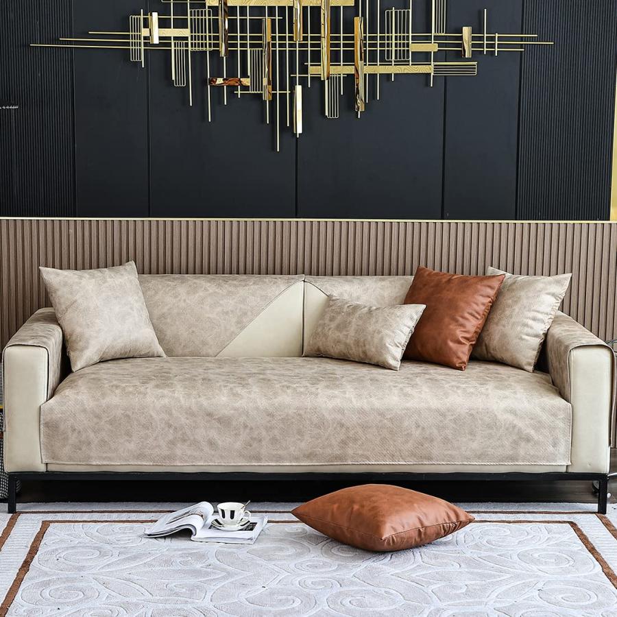 【並行輸入品】 XSlive Faux Leather Waterproof Couch Sofa Cover Vintage PU Secti_3