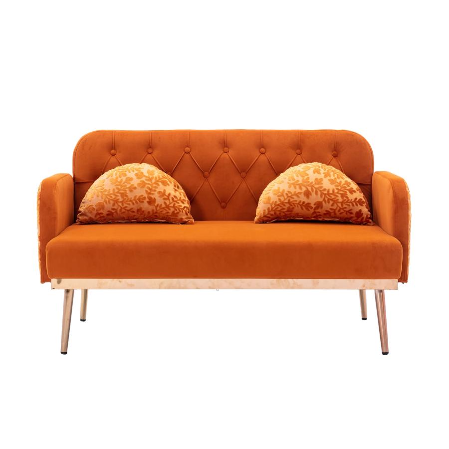 【並行輸入品】 55" Accent Loveseat Sofa Couch， Mid Century Modern Velvet Fabric_9