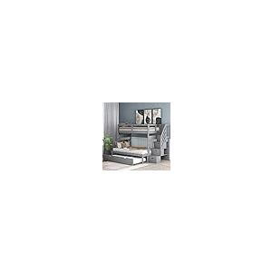 【並行輸入品】 Merax Twin Over Twin or Full Bunk Bed with Storage Stairs and Twの画像