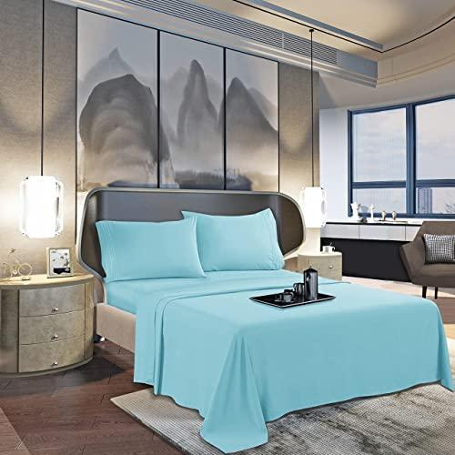 【並行輸入品】 KBC linen Full Size Sheet Set 4 Piece 100% Cotton Hotel Luxu