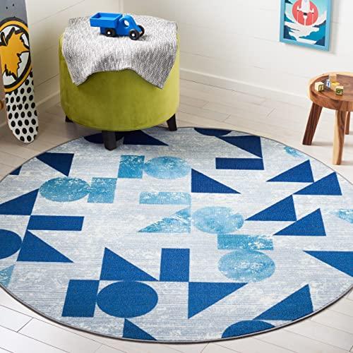 【並行輸入品】 SAFAVIEH Washable Rug Kids Playhouse Collection 5' Round， Grey_1