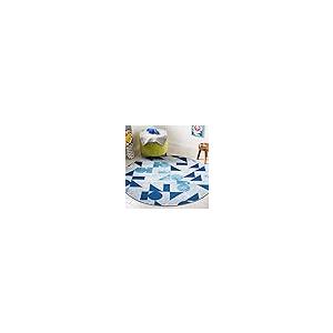【並行輸入品】 SAFAVIEH Washable Rug Kids Playhouse Collection 5' Round， Grey_2
