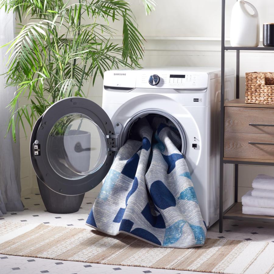 【並行輸入品】 SAFAVIEH Washable Rug Kids Playhouse Collection 5' Round， Grey_3