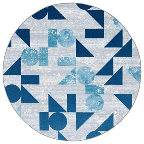 【並行輸入品】 SAFAVIEH Washable Rug Kids Playhouse Collection 5' Round， Grey_7
