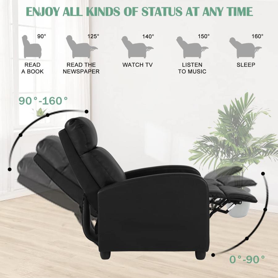 【並行輸入品】 Recliner Chair PU Leather Winback Single Sofa Modern Massage Rec_9